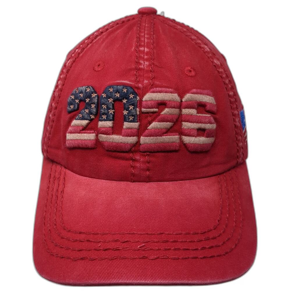 Robin Ruth Baseball Cap Red One Size 2026 USA Flag Distressed America Hat